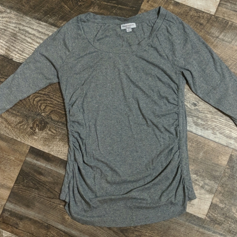 Grey long sleeve maternity shirt